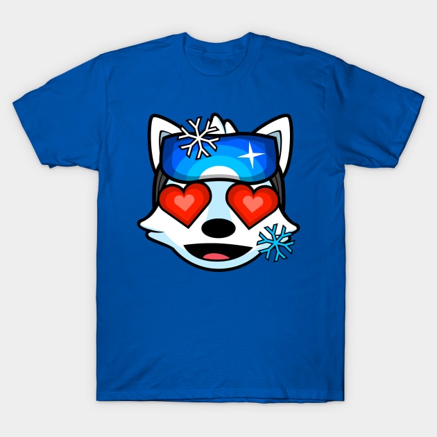 Lovestruck Skier Alaskan Malamute Brook T-Shirt by MOULE